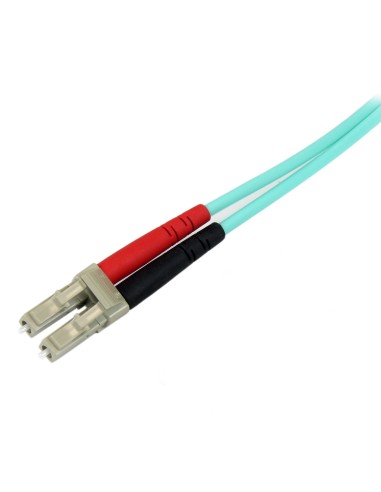 Cable de 2m de Fibra Óptica Multimodo OM3 LC a SC UPC - Full Duplex 50/125µm - para Redes de 100G - LOMMF/VCSEL - Pérdida Baja 